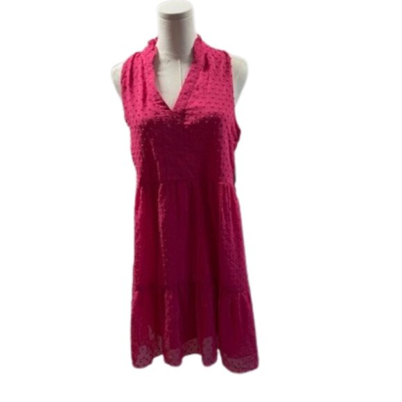 Sandra Darren Pink Textured Sleeveless Dress – Size M NWT - Picture 4 of 8